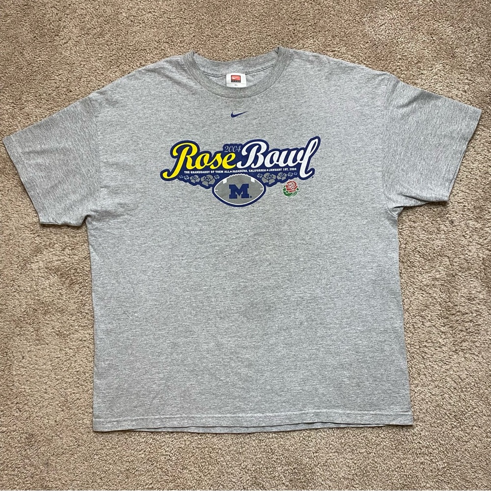 Vintage 2004 Rose Bowl Michigan Wolverines Football Nike Shirt